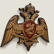 В подарок: Герб Росгвардии, резной из бука — фотография 2