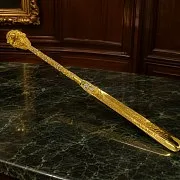 Декоративная обувная ложка "Лев". Позолоченная — фотография 1
