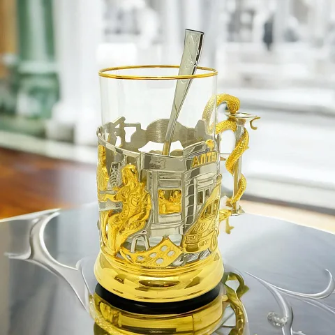 Латунный подстаканник «Подарок врачу»