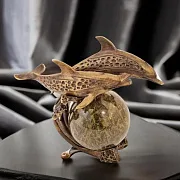 Скульптура из бронзы «Дельфины на волне» — фотография 1