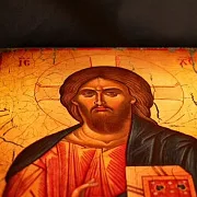 Икона "Христос Вседержитель" дерево, ручная работа — красивый подарок — фотография 8