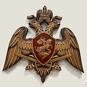 В подарок: Герб Росгвардии, резной из бука — фотография 1