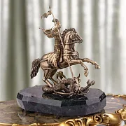Статуэтка «Георгий Победоносец большой в шлеме» из бронзы — фотография 1