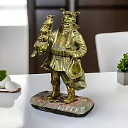 Фигура «Охотник» из латуни и бронзы на креноиде — фотография 1