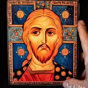 Икона "Христос Вседержитель". Авторская техника — фотография 1