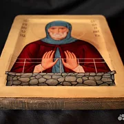 На память: Икона деревянная "Святой Симеон Столпник" — фотография 5
