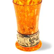 Стопка для водки из камня (янтарь) — фотография 3